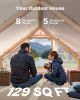 Inflatable Tents for Camping, 5-8 Person Easy Setup Blow up Tent with Hand Pump, 300D Oxford Glamping Tent with Stove Jack 2 Doors & 4 Mesh Windows