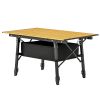 3ft Aluminum Small Folding Table, Portable Camping Table with Storage Bag, Carry Bag for Outdoor Picnic BBQ, Brown