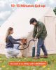 Inflatable Tents for Camping, 5-8 Person Easy Setup Blow up Tent with Hand Pump, 300D Oxford Glamping Tent with Stove Jack 2 Doors & 4 Mesh Windows