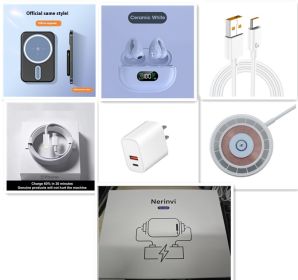 Power Bank Magsafe Magnetic Wireless Charger 5000 MA (Option: Black set-5000 MA)