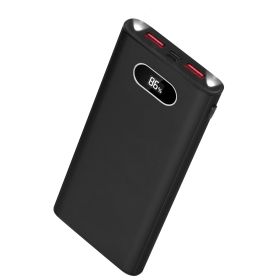 Green-Black-Red Color Options -- 1Pc 20000Mah Power Bank Portable Charger External Battery Pack 22.5W Super Fast Charging With LED Display Flashl (Option: Black)